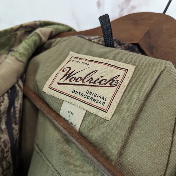Vintage Woolrich Jacket Men Large Camo Coat Woodland Realtree Fleece Rare - Picture 3 of 12